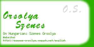 orsolya szenes business card